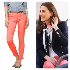 COPY - J. Crew Ankle Toothpick Jeans, coral